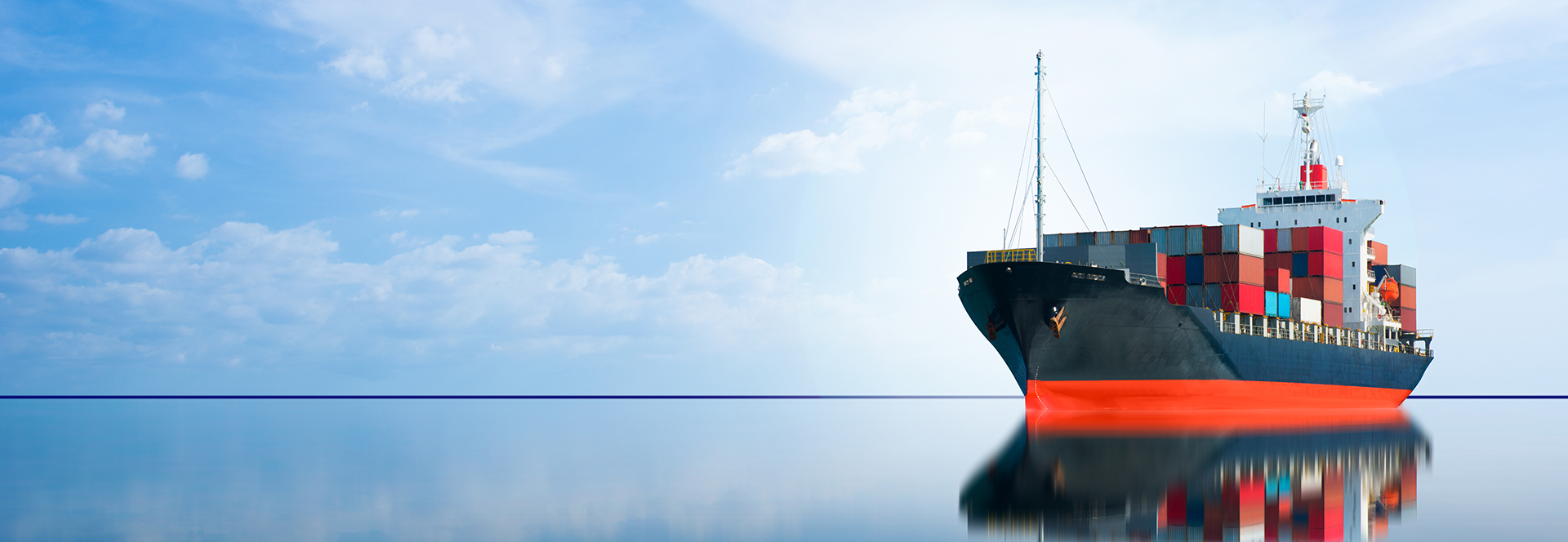 Container ship at sea