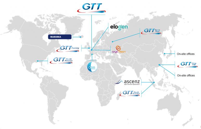 GTT Subsidiaries map